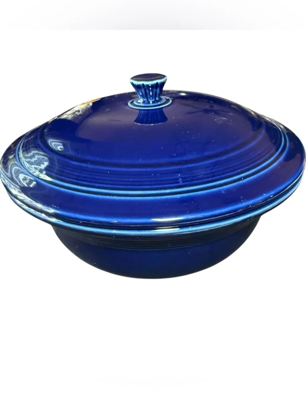 Cobalt Blue Lidded Ceramic Casserole Dish